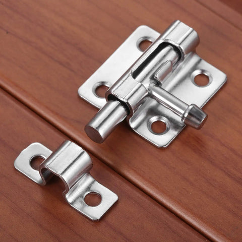 Silver Metal Barrel Bolt Door Latch Set 2 Pack With Screws For Doors Gates And Pet Doors Gate Holder Flip Latch Security Hardware