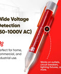 Compact Noncontact AC Voltage Detector 50 To 1000VAC CAT IV Pen Sized Electrician Tool With Outlet And Circuit Tester
