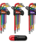 Top Tier 28-Piece Color-Coded Hex Key And Torx Wrench Set With Magnetic Ball Ends For SAE Metric Bolt Fixin' Plus T-Handle Speed Wrench Tool Kit Perfect For Guys Who Like Pro Gear, color-coded foldout set with holder