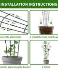 Installation steps for the 2 Pack 30 Inch Tall Plant Trellis For Potted Climbing Plants Indoor And Outdoor Expandable Metal Garden Trellis