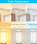Color temperature display for Ten Pack G9 LED Bulbs 6W For Halogen Replacement 60W, 6000K Daylight Glow, T4 chandelier lighting