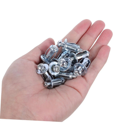 Beefy Heavy Duty Metal Expansion Bolt Kit 35 Piece Petal Nut Fasteners For Hollow Wall And Plasterboard M4 M5 M6 Secure Fastening For Home Repairs DIY Projects And Installations, hand holding metal anchors