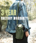 Person carrying Survival Ready 3-In-1 42oz Water Bottle With 24oz Nesting Cup And Carry Bag outdoors