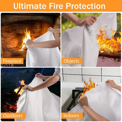 Grab And Go Fire Blanket For Home And Kitchen Safety 4 Pack 40x40 Fiberglass Emergency Suppression Blanket No Expiry Quick Deploy in use
