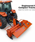 Beastly Three Point Rotary Tiller attached to a Class 1 tractor, 3.8 ft wide heavy duty farm attachment, 540 RPM, single speed drive