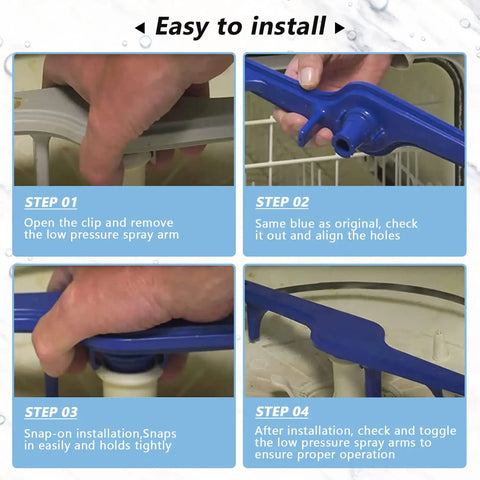 Installation steps for Upgrade Dishwasher Lower Spray Arm Replacement For Frigidaire And Kenmore Models 5304517203