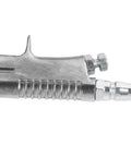 Close-up of heavy duty pneumatic paint sprayer featuring aluminum alloy design, part for precise paint application.