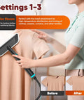 Using 2500 Watt Handheld Steam Cleaner With One Point Eight Quart Tank And Ten Attachments for high-temp fabric sanitizing.