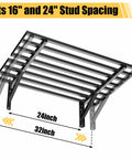 Heavy Duty Garage Wall Shelves 2 Pack Wall Mounted Storage Shelves Black Holds Up To 800 Lbs And Made From Rust Resistant Steel