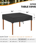 All Weather 36 Inch Square Patio Table Cover Waterproof Anti UV Outdoor Table Shield Fits 36 Inch Tables 6 Inch Deep