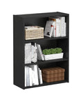 3-Tier Wide Book Shelf For Living Room, Bedroom, And Home Office, 9.7 x 23.7 x 31.5 Inches with books and decor items displayed.