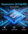 Close-up of Qualcomm QCM6490 chip used in Heavy Duty Rugged Android 14 Tablet With Built In Barcode Scanner 8GB RAM And 128GB Storage.