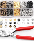 Must Have 400 Piece Metal Snap Buttons Kit With Pliers Press Tool For DIY Clothes Hats Crafts And Sewing 9.5mm Snaps