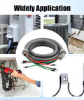 Half Inch Power Whips Assembly 4 Ft Nonmetallic Liquid Tight Flexible Conduit Kit with 3 Conductors 10 Gauge for AC Hook Up