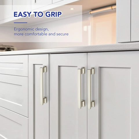 10 Pack 5 Inch Brushed Nickel Cabinet Pulls For Cabinets And Furniture Installed on Kitchen Cupboards