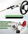 All In One Go Kart Steering Kit With Rugged Rack And Pinion Setup Including 380mm Shaft and 300mm Steering Wheel