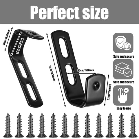 Top Shelf 4 Pack Bunk Bed Ladder Hook Brackets Crafted From Heavy PVC Coated Stainless Steel Angled J Clips for RV replacement parts with mounting screws.