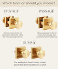 Image showing Brushed Gold Door Handles For Interior Doors And Closets Harper Knob Passage Mid Century Modern Top Notch