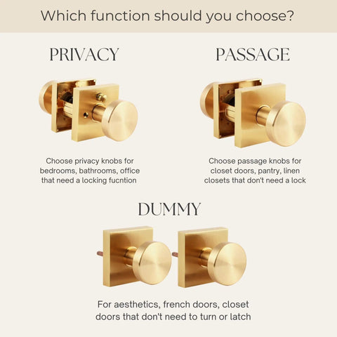 Image showing Brushed Gold Door Handles For Interior Doors And Closets Harper Knob Passage Mid Century Modern Top Notch