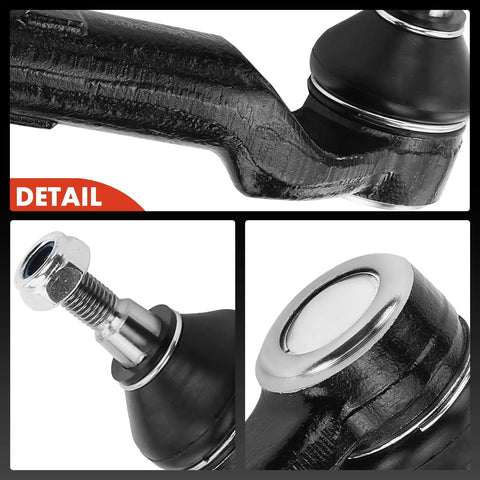 Close-up details of pair front outer tie rod ends for Mazda 3 2004-2013, 3 Sport 2009-2013, and Mazda 5 2006-2010 2012-2017 steering replacement.
