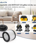 One Pack DXVC4001 Vacuum Filter Replacement for 4-5 Gallon Wet Dry Shop Vac Models DXV04T DXV05P DXV05S DXV08S DXV06G displayed