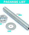 10 Piece M8 All Thread Lamp Rod Repair Kit Galvanized Iron Hollow Lamp Pipes With Hex Nuts And Washers For Chandelier And Ceiling Light 60mm Length DIY Electrical Repair And Beefed Up Hardware Set.