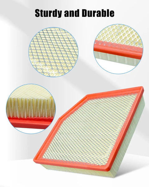 Premium Engine Air Filter Compatible With Chevy Colorado Trail Lt Z71 Zr2 And Gmc Canyon At4 At4X Denali 2023-2024 close-up view showing sturdy mesh design.