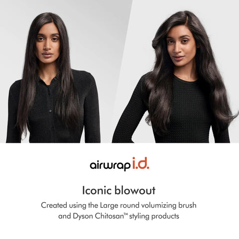 Woman with straight hair styled using Airwrap I.D. Multi Styler 6-In-1 Hair Tool With App Control And Bluetooth Connected No Heat Damage.