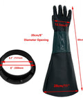 Green 23.6 Inch Sandblasting Gloves For Sandblaster Cabinets Rubber Protective Gloves Long Wear Tough As Nails For Heavy Duty Grinding
