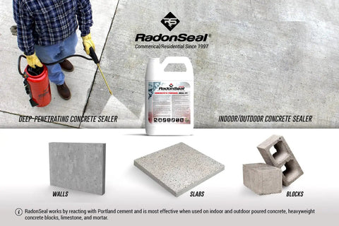 Tough As Nails Deep Penetrating Concrete Sealer in a sprayer being applied to concrete floor surface for moisture protection.