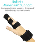 Full Trigger Finger Splint for Hand and Wrist Support, All Day Comfort, Adjustable Locking Straightener Immobilizer, Black
