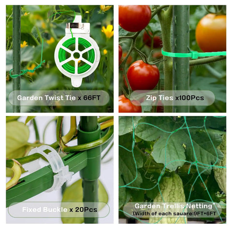 Arch Trellis for Raised Beds and Climbing Veggies, Sturdy Cucumber and Pea Support, Durable Plastic Coated Steel Tubes Prevent Sag