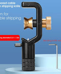 Beefy Fiber Optic Cable Stripping Knife For Armored Sheath 8-28.6mm with adjustment knob and included wrench tool.