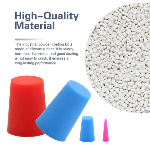 Grab This Awesome 110 Piece Silicone Plug Kit With Eight Diverse Sizes And Super Cool Colors For Painting, Powder Coating, And High Heat Protection That Truly Slaps. silicone plugs in red, blue, and pink