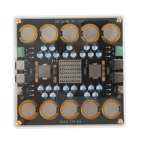 Heavy Duty Dc Power Conditioner 5V To 25V Offering 10 Amp Clean Juice Filter with capacitor array for audio equipment.