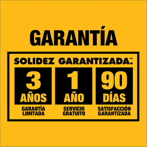 Garantía 3 años, 1 año de servicio gratuito y 90 días de satisfacción para Compact 12V Max Cordless Impact Driver Kit.
