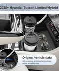 2025 2026 Hyundai Tucson Center Console Organizer Lower Tray With Cup Holder For Limited And Hybrid Models Durable Black ABS Plastic.