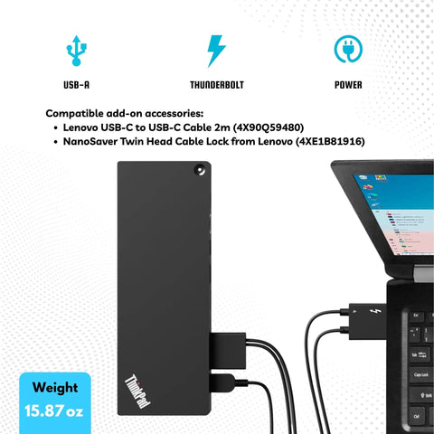Next Level Thunderbolt 4 Docking Station For USB C Laptops Offering Seamless Dual 4K Monitor Hookup And Rapid Power Delivery, connected to a laptop.