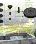 Floating Solar Fountain Pump With Eight Nozzles For Bird Bath And Pond, No Battery Needed Solar Powered Water Feature For Outdoor DIY Setup.