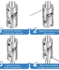 Rotatable Universal Joint Shaft Adapter Kit 8mm To 5mm Inner Diameter U Joint Couplings For Motors Models And Robot Builds Includes M4 Screws And Wrench 2 Pcs, installed with wrench