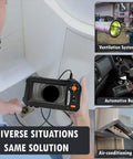 Endoscope Camera With Light And 4.3 Inch IPS Screen Semi-Rigid Borescope 16.4 Ft IP67 Waterproof Inspection Tool in use for repairs.
