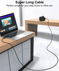 Durable USB A To USB A Cable 6 Foot Long USB 3.0 High Speed Data Transfer Cable For Printer And Other Gear Fast Sync For PC Laptop Hard Drive Hub And More, black cable connected to laptop and camera