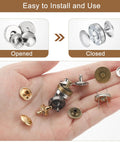 20 Set Metal Snap Button Kit For DIY Fashion Projects, 14mm round clasps displayed in hand, showing different components