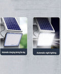 Street Lighting Ip67 Waterproof Solar Flood Light 200W High Power Led with solar panel for automatic charging and night lighting.
