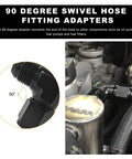 2 Pack 6AN Female to 6AN Male 90 Degree Hose Fitting Adapter Aluminum Flare Elbow Swivel Union Connector for Vehicle Fuel Oil Line High Flow No Kink Leak Proof Durable Right Angle Hose Joint in engine bay