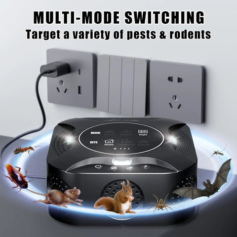 Indoor Ultrasonic Pest Repeller Plug In With Led Strobe Light for home use on counter repelling mice, squirrels, and rodents