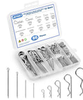 LBYNKY 86-piece stainless steel cotter pin and R-clip assortment kit in a clear case, 10 sizes.