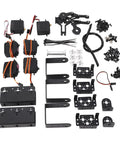 Heavy Duty 6DOF Mechanical Arm Claw Kit With Dual Power Control For College Teaching Maker Education includes servos and metal parts.