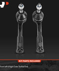 2x Front Outer Tie Rod End for Jeep Compass and Renegade, Fiat 500X, Replacement Steering Rod for Driver and Passenger Side