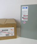 Rugged 240V Safety Switch 3PST 60 Amp AC Industrial Disconnect with box, grey enclosure, product label visible.